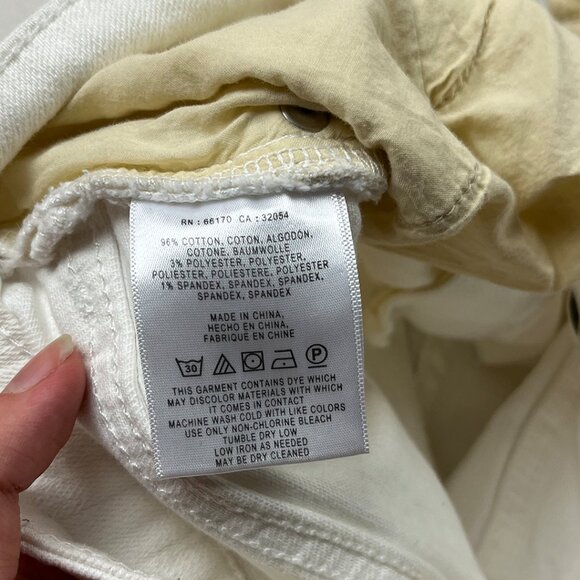 Anthropologie Pilcro Script White Jeans Size 32 Slim Straight Leg High Rise - Picture 11 of 14